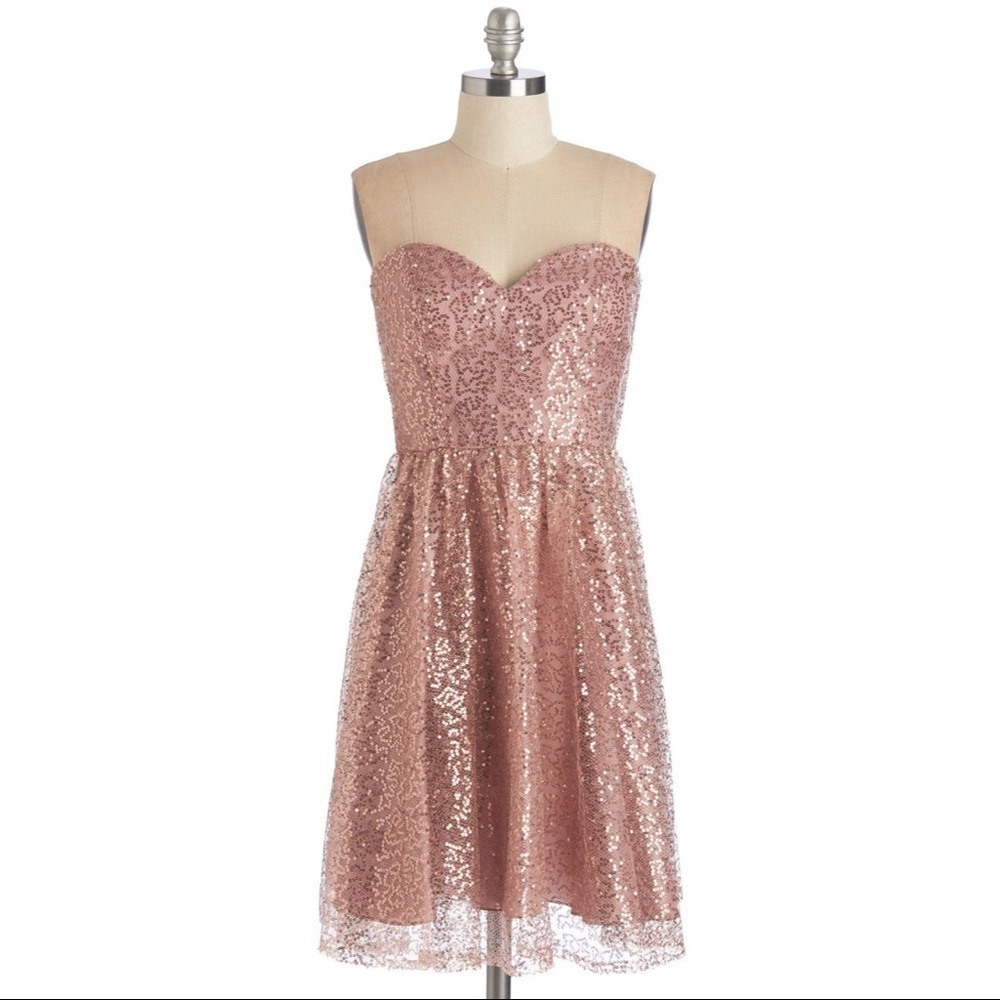 NWOT ModCloth Rose Gold Dress